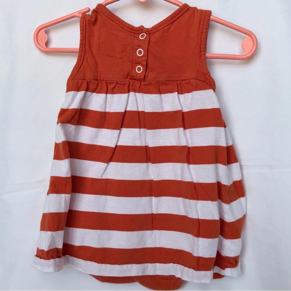 Striped Auburn-Inspired Sleeveless Toddler Dress